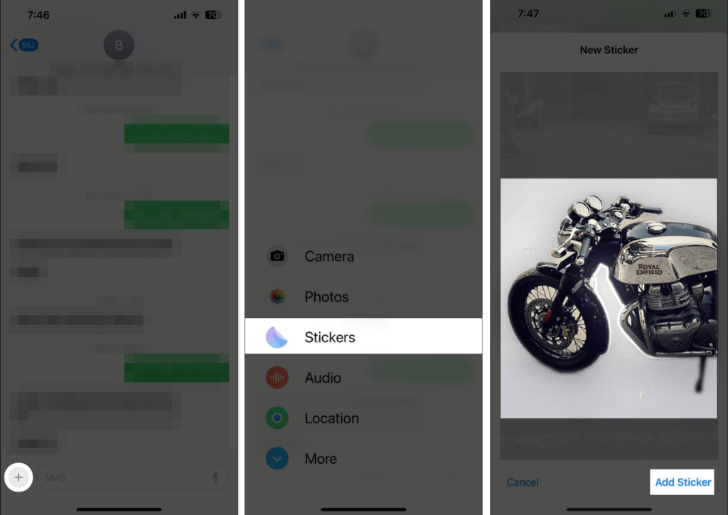 Create a sticker from a picture using the Messages app