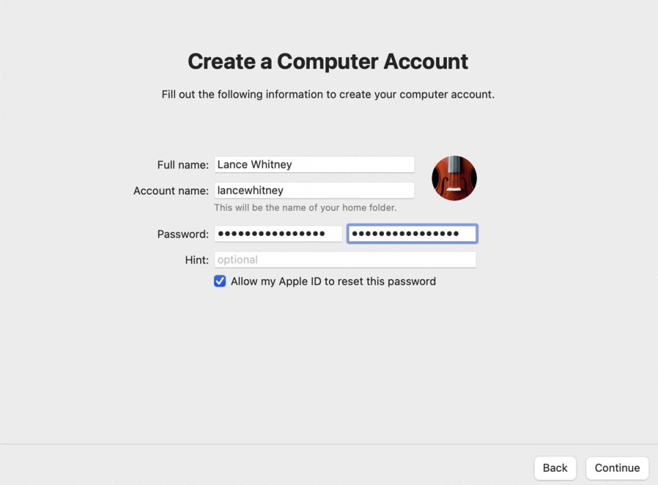 Create new Account