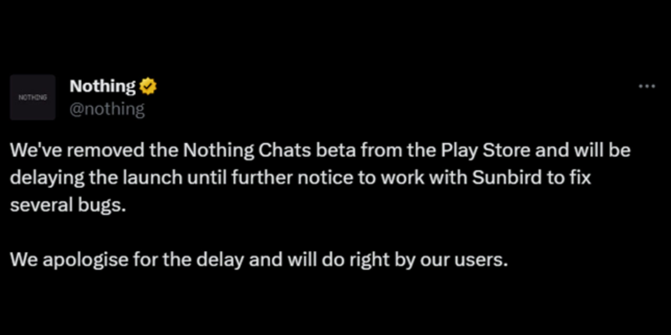 Nothing’s Chat app was pulled from the Google Play Store