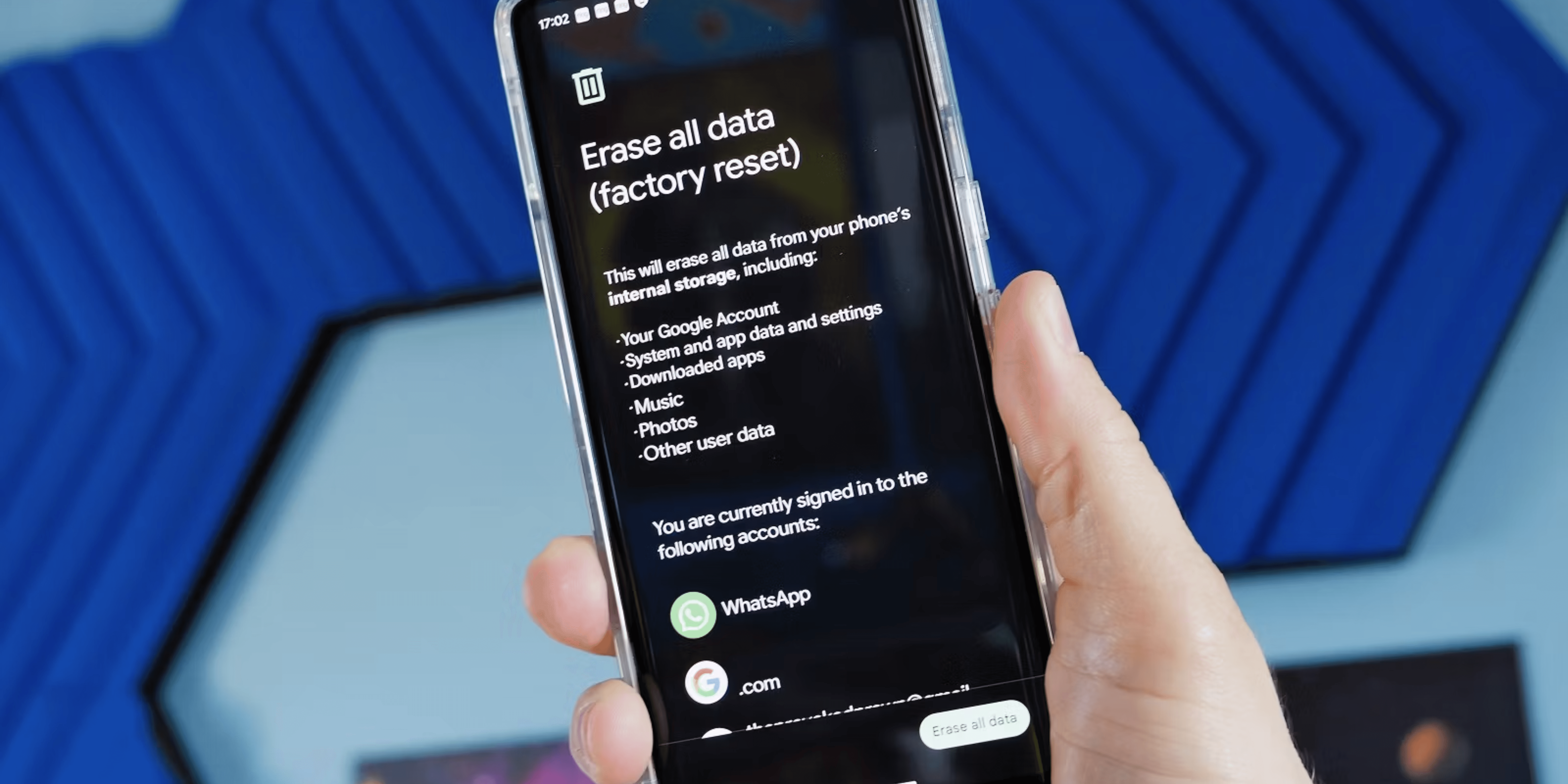 How to perform factory reset on an Android smartphone